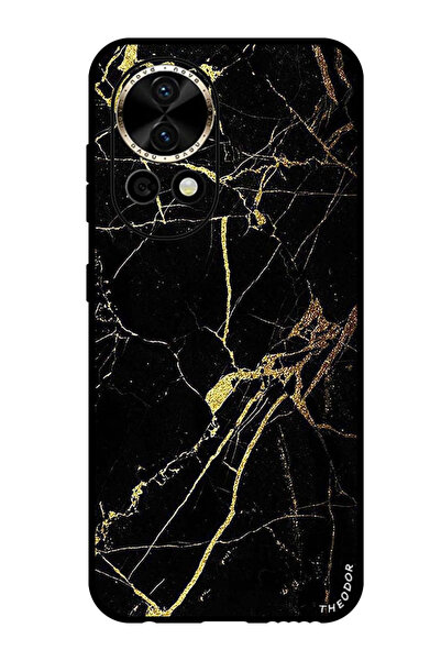 Theodor جراب واقٍ مضاد للخدش والصدمات لهاتف هواوي نوفا 12 بنسيج رخامي