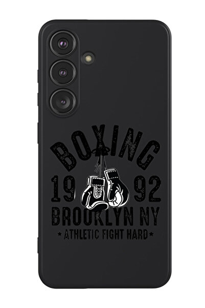 Theodor جراب حماية من السيليكون السائل المقاوم للصدمات لهاتف سامسونج جالاكسي S24 (أسود) - بوكسينج بروكلين أسود