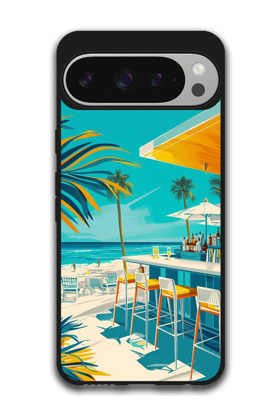 Theodor جراب حماية لهاتف Google Pixel 9 Pro، رسم لبار على الشاطئ