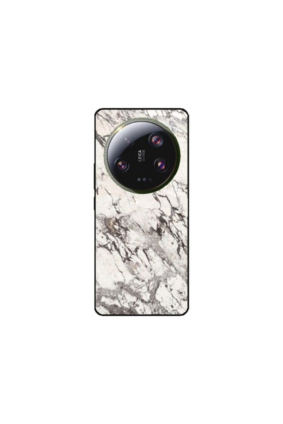 Atlas Husa personalizata si Folie de Silicon pentru Xiaomi 13 Ultra, White Marble, S1D1M0325