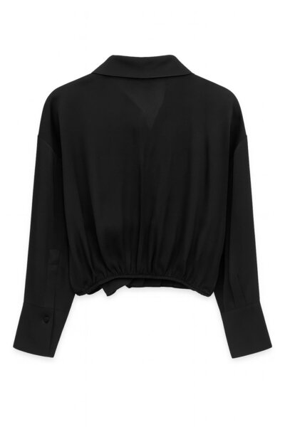 Setre Black Flowy Relaxed Cut Blouse