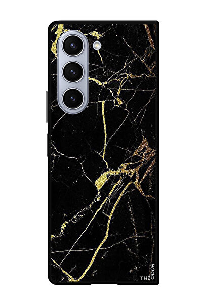 Theodor جراب واقٍ مضاد للخدش والصدمات لهاتف Samsung Galaxy Z Fold 6 بملمس رخامي