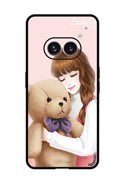 Theodor جراب واقٍ مضاد للخدش والصدمات لهاتف Nothing Phone (2a) فتاة جميلة مع دب