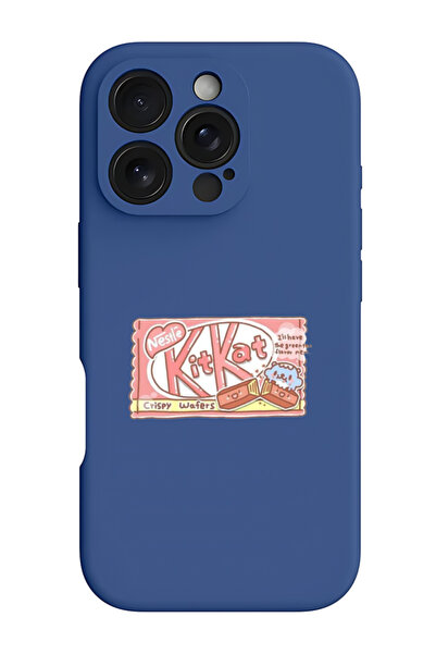 Theodor iPhone 16 Pro Blue Protective Liquid Silicone Shockproof Case - KitKat
