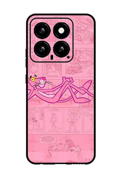 Theodor جراب واقٍ مضاد للخدش والصدمات لهاتف Xiaomi 14 Pink Panther