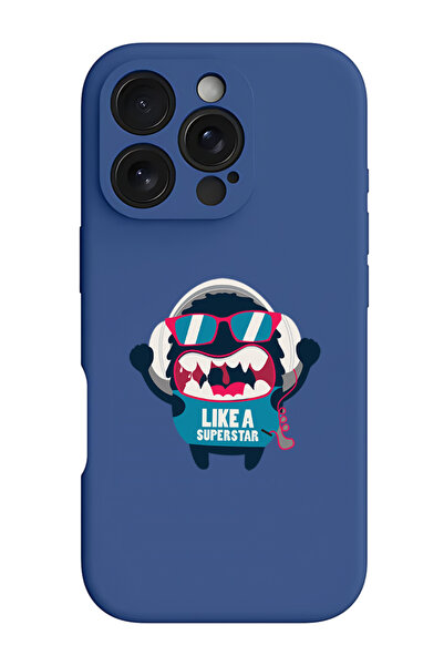 Theodor غطاء حماية سيليكون سائل مقاوم للصدمات لهاتف iPhone 16 Pro باللون الأز...