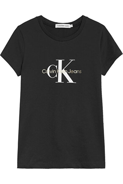 Calvin Klein REFLECTIVE MONOGRAM Kadın Siyah T-Shirt