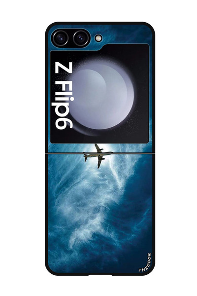 Theodor جراب واقٍ مضاد للخدش والصدمات لهاتف Samsung Galaxy Z Flip 6، طائرة في...