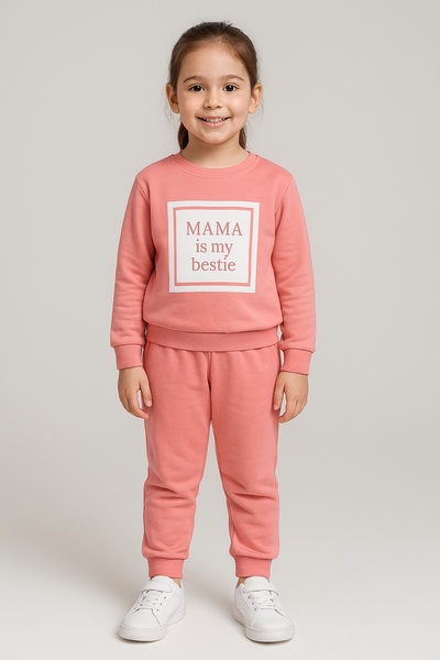 mb kids طقم رياضي للفتيات من Mama Print مكون من خيطين