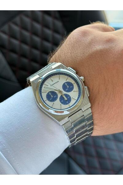 RoseandRoses Come Equivalent Model Men's Watch Silver (White Dial Navy Blue Details)