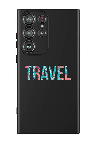 Theodor جراب سيليكون سائل واقٍ مقاوم للصدمات لهاتف سامسونج جالاكسي S24 ألترا (أسود) - ترافل 1