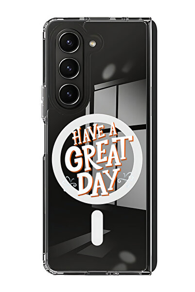 Theodor غلاف لهاتف Samsung Galaxy Z Fold 6 متوافق مع MagSafe، جراب مقاوم للصدمات، أتمنى لك يومًا سعيدًا