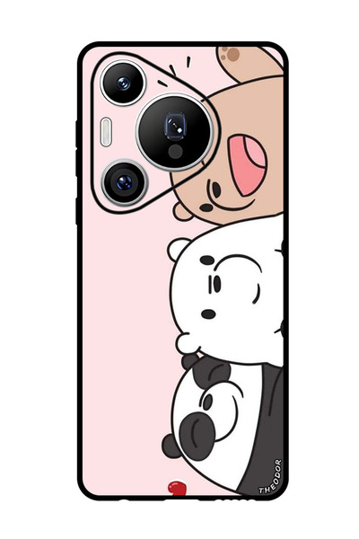 Theodor جراب واقٍ مضاد للخدش والصدمات لهاتف هواوي بيورا 70 برو، ثري فريندز باندا