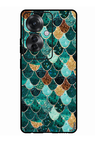 Theodor جراب واقٍ مضاد للخدش والصدمات لهاتف Oppo Reno 11F بنمط خياشيم السمك