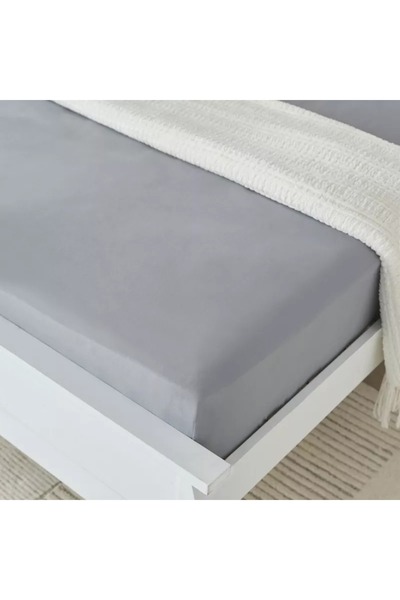 Home Box Derby Solid Microfiber King Fitted Sheet - 180x200+25 cm