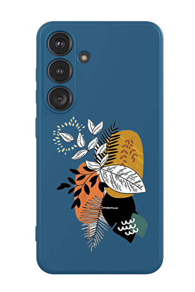 Theodor غطاء حماية سيليكون سائل مقاوم للصدمات لهاتف سامسونج جالاكسي S24 بلس (أزرق) - أوراق