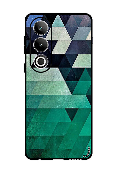 Theodor جراب واقٍ مضاد للخدش والصدمات لهاتف OnePlus Ace 3V بنمط مثلث ألوان بحرية