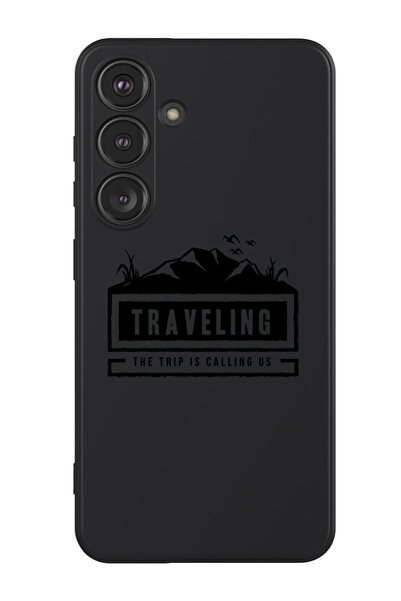 Theodor جراب حماية من السيليكون السائل المقاوم للصدمات لهاتف سامسونج جالاكسي S24 بلس (أسود) - سفر