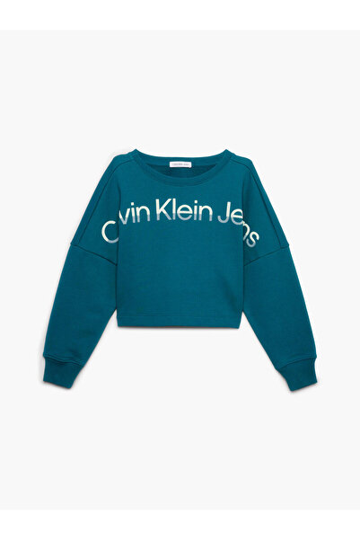 Calvin Klein HERO LOGO CN SWEATSH Kadın Yeşil Sweatshirt