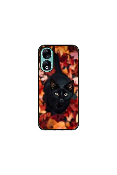 Atlas Εξατομικευμένη θήκη και μεμβράνη σιλικόνης για Honor 90, Black Cat #3, ...