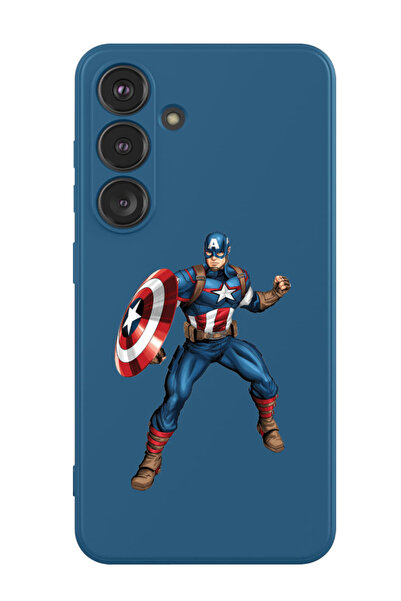 Theodor Protective Liquid Silicone Shockproof Case For Samsung Galaxy S24 Plus (Blue) - Captain America