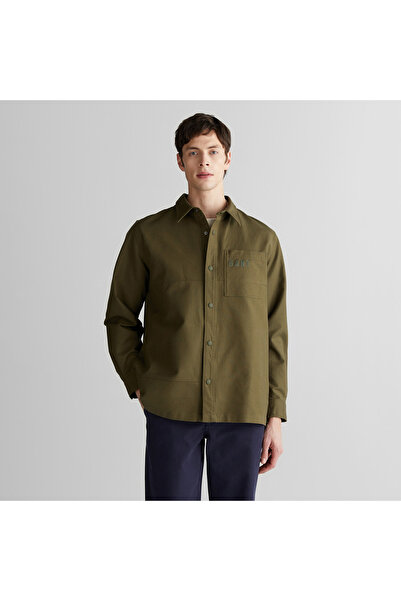 Gant Erkek Yeşil Oversize Fit Logolu Gömlek