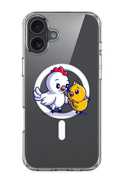 Theodor جراب ماج سيف لهاتف آيفون 16 بلس، غطاء حماية مقاوم للصدمات - دجاجة ودجاجة