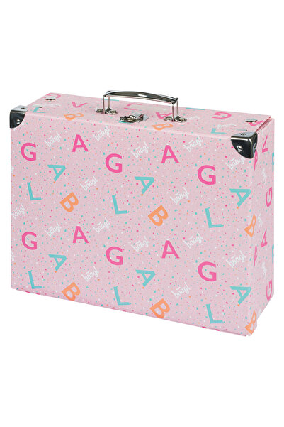 Baagl Foldable school supply box Logo - pink with ironwork
