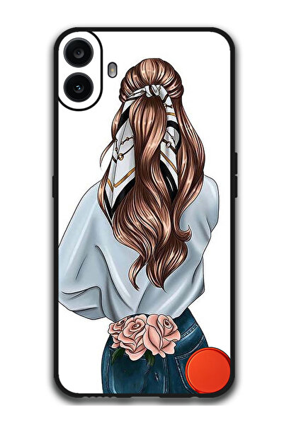 Theodor جراب واقٍ مضاد للخدش والصدمات لهاتف CMF Phone 1 Pink Rose Girl