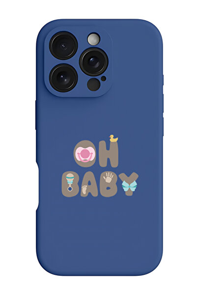 Theodor غطاء حماية سيليكون سائل مقاوم للصدمات لجهاز iPhone 16 Pro باللون الأزرق - يا حبيبتي