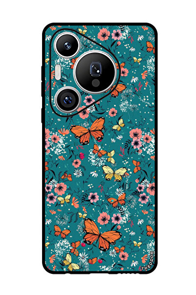 Theodor جراب واقٍ مضاد للخدش والصدمات لهاتف هواوي بيورا 70 برو بلس، مزين بزهور