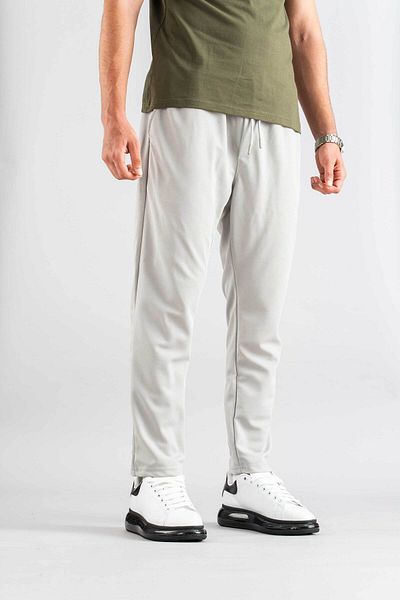 bombe Men's Black Trousers Elastic Waist Slim Fit Flexible Lycra Basic Cotton Jogger