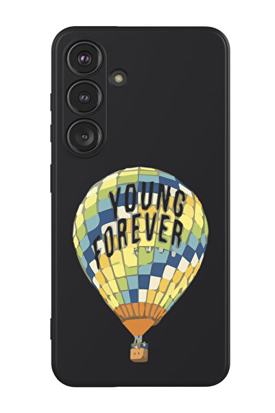 Theodor غطاء حماية سائل من السيليكون المقاوم للصدمات لهاتف سامسونج جالاكسي S24 بلس (أسود) - يونغ فور إيفر