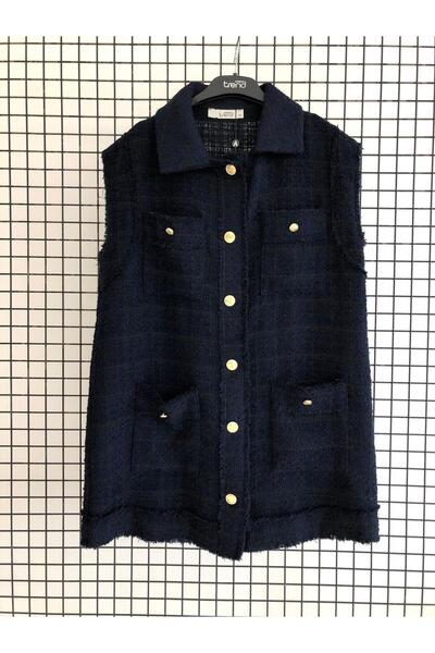 Armine Broken Button Closure Pocket Vest Autumn-Winter