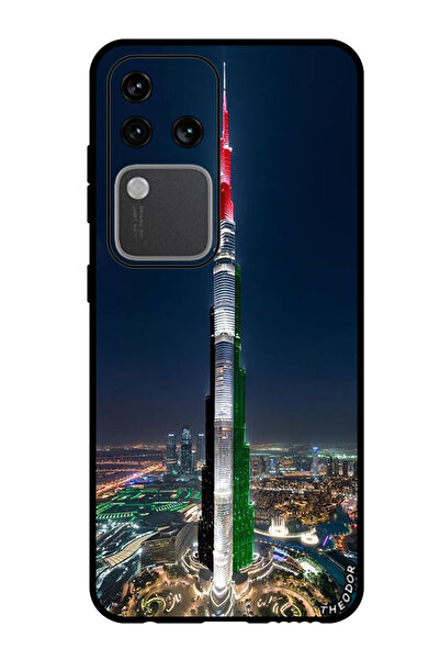 Theodor جراب واقٍ مضاد للخدش والصدمات لهاتف Vivo S18 Pro، برج خليفة، علم الإم...