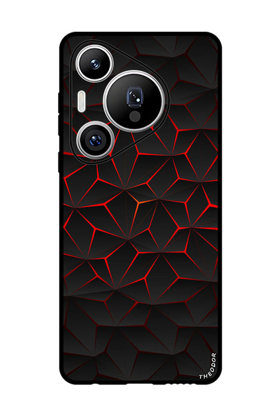 Theodor جراب واقٍ مضاد للخدش والصدمات لهاتف هواوي بيورا 70 برو بلس، تصميم تجريدي 6