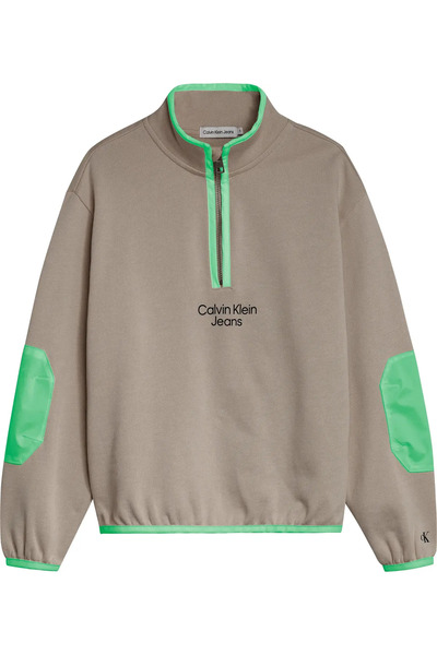 Calvin Klein SOLAR MIX MEDIA ZIP- Erkek Krem Sweatshirt