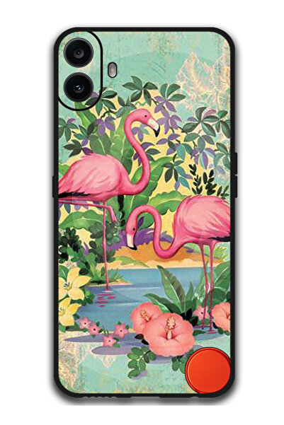 Theodor جراب واقٍ مضاد للخدش والصدمات لهاتف CMF Phone 1 Pink Flamingoes