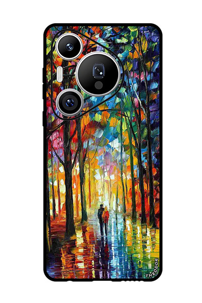 Theodor جراب حماية لهاتف هواوي بيورا 70 برو بلس - زوجين فنيين ملونين