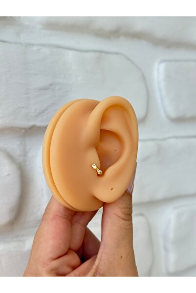 alysa jewelry Cerrahi Çelik zirkon baget taşlı halka Piercing 6mm