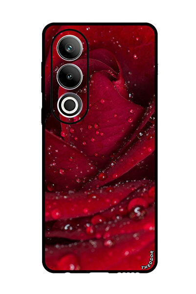 Theodor جراب واقٍ مضاد للخدش والصدمات لهاتف OnePlus Ace 3V - بتلات وردية حمراء