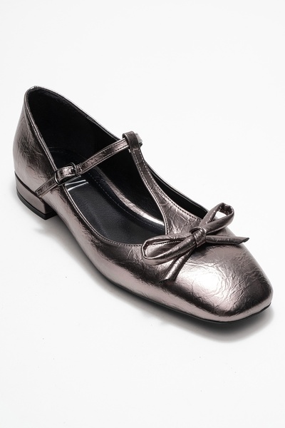 LuviShoes Lorena Platinum Bow Women's Ballerina Shoes