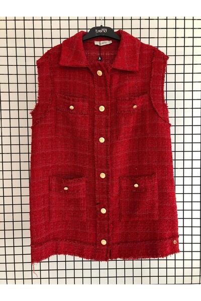 Armine Broken Button Closure Pocket Vest Autumn-Winter