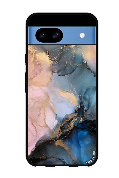 Theodor جراب واقٍ مضاد للخدش والصدمات لهاتف Google Pixel 8a بلون رخامي ملون (2)