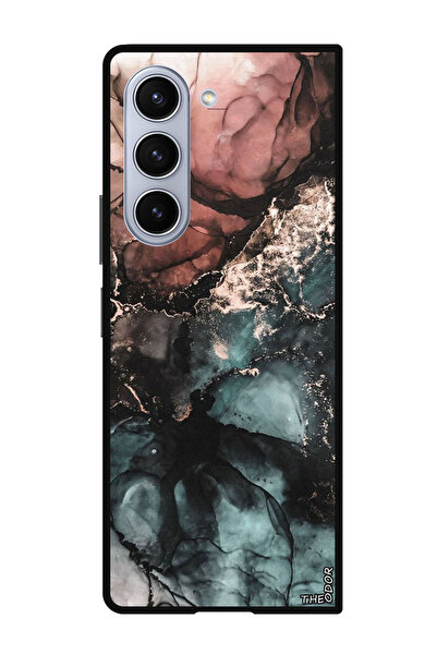 Theodor جراب واقٍ مضاد للخدش والصدمات لهاتف Samsung Galaxy Z Fold 6 بلون رخام...