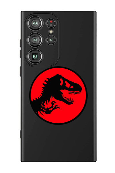 Theodor غطاء حماية من السيليكون السائل المقاوم للصدمات لهاتف سامسونج جالاكسي S24 ألترا (أسود) - جوراسيك بارك