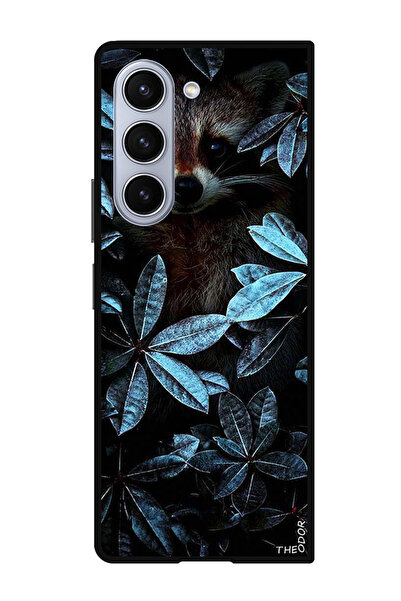 Theodor جراب حماية لهاتف Samsung Galaxy Z Fold 6 بتصميم حيوان بين أوراق الشجر