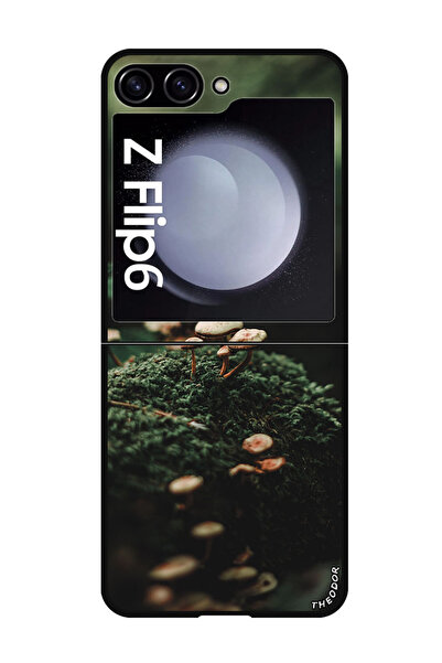 Theodor جراب حماية لهاتف سامسونج جالاكسي زد فليب 6 mushrooms_moss_blur