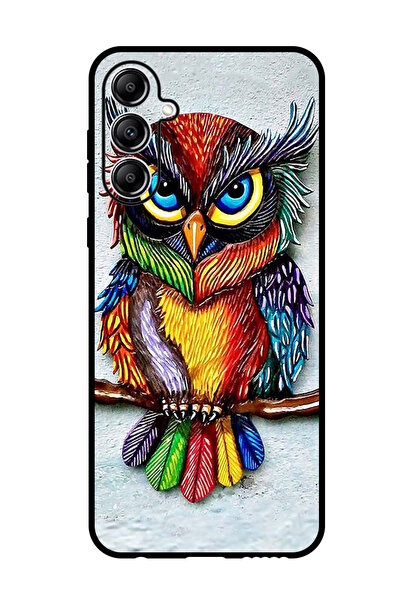 Theodor جراب واقٍ مضاد للخدش والصدمات لهاتف Samsung Galaxy M15 بتصميم بومة ملونة