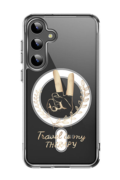 Theodor غلاف لهاتف Samsung Galaxy S24 Plus متوافق مع MagSafe، غطاء مقاوم للصدمات، السفر هو علاجي